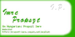 imre propszt business card